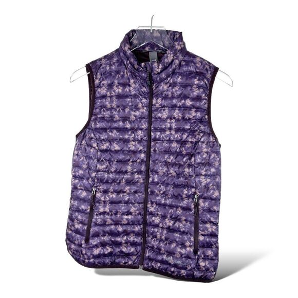 Eddie Bauer Women’s EB700 Premium Down Front Zip Puffer Vest Purple Sz - Picture 1 of 16